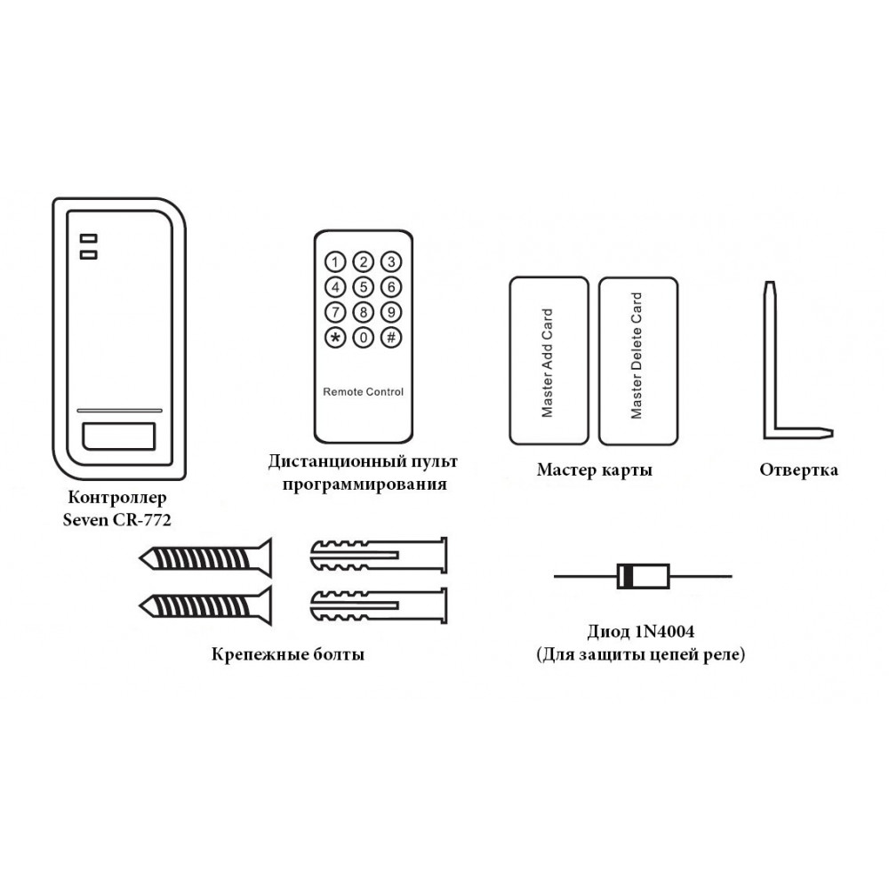 Контроллер доступа + считыватель SEVEN CR-772m EM-Marin
