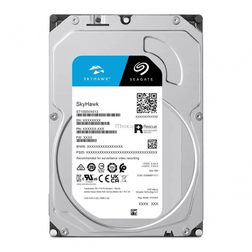 Накопитель HDD SATA 4.0TB Seagate SkyHawk 256MB (ST4000VX016)