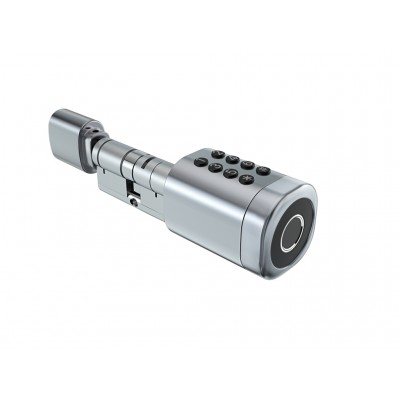 Умный дверной биометрический замок (цилиндр) SEVEN LOCK SL-7774BF silver