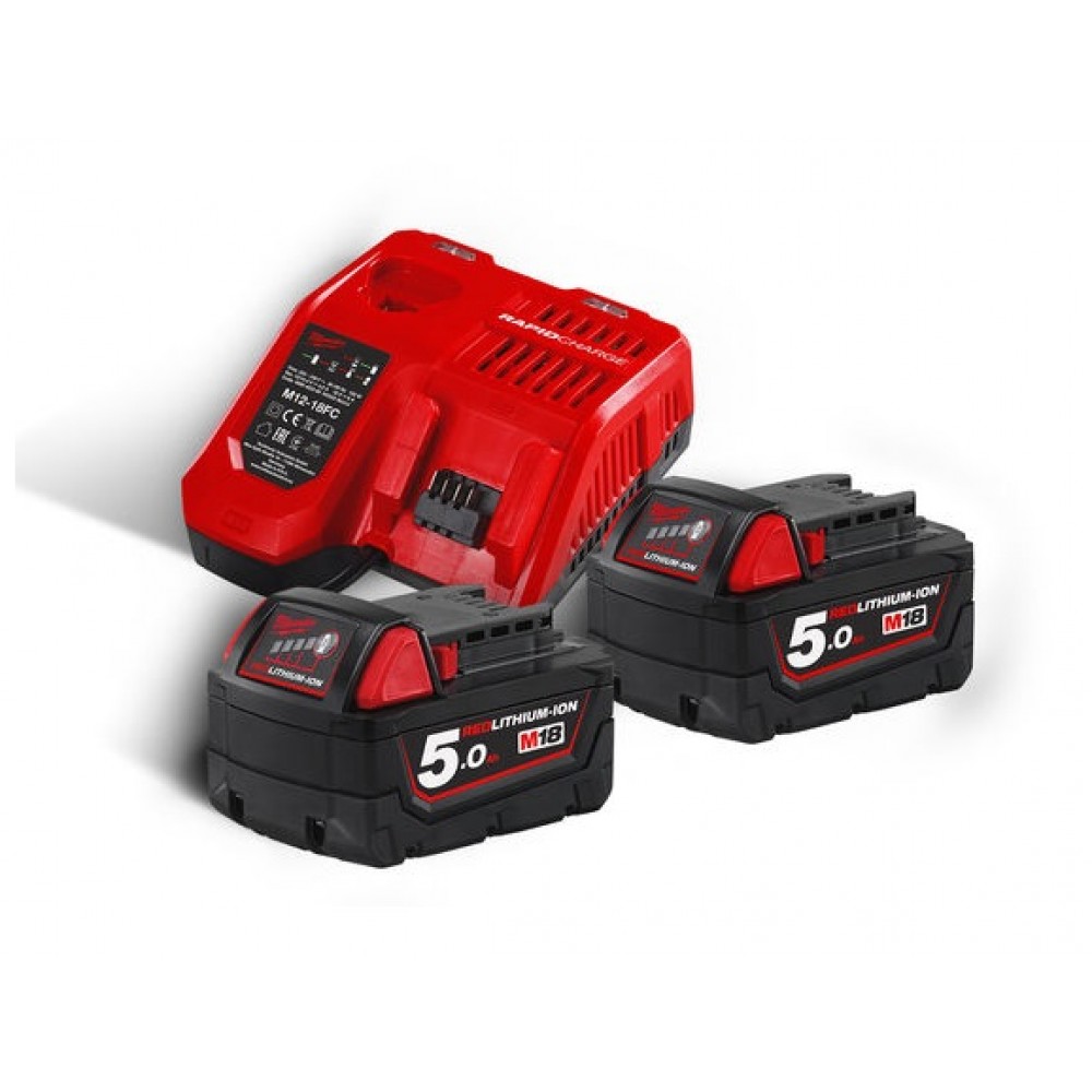 Енергокомплект MILWAUKEE M18 NRG-502C (В5 2шт; З/В M12-18 C) (4933459218)