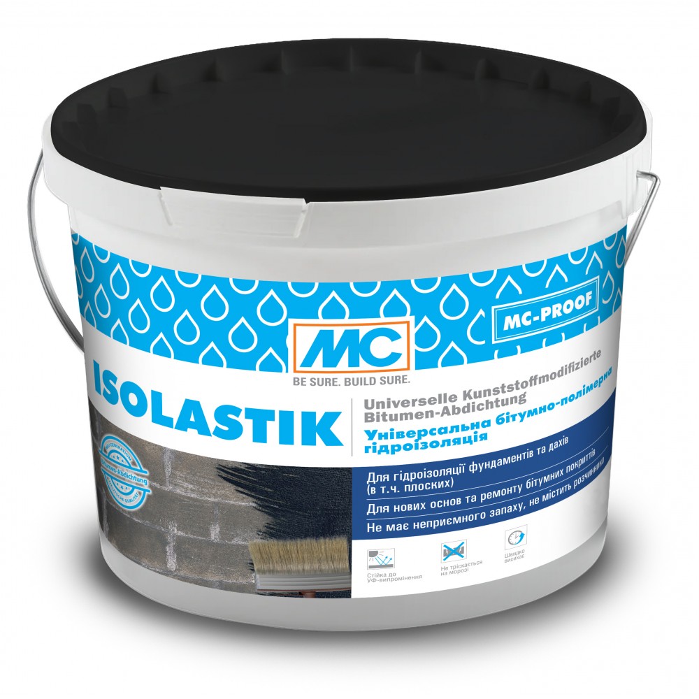 Гідроізоляція MC-Bauchemie бітумно-полімерна ISOLASTIK 10 л (MC-ISOL-10)