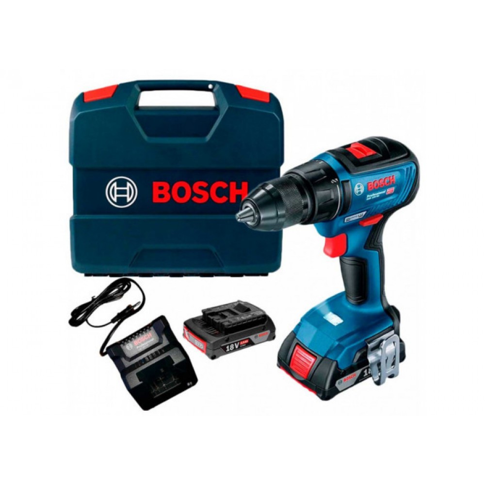 Аккумуляторная дрель (шуруповерт) Bosch Professional GSR 18V-50 + 2 акб 18 В/2 Ач + ЗП GAL 18V-20 +