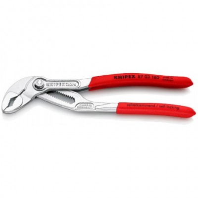 Переставные клещи Knipex Cobra Hightech сантехнические (хромированные), 180 мм (87 03 180)