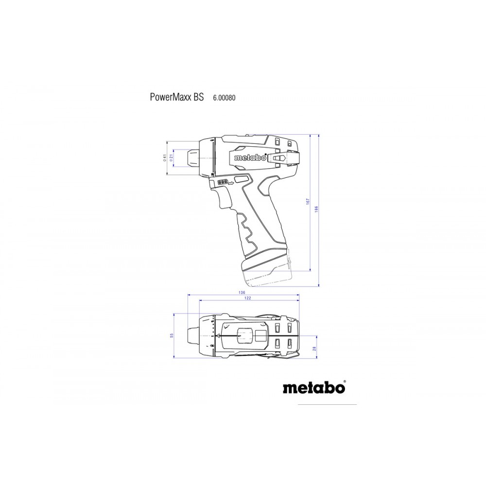 Аккумуляторная дрель-шуруповерт Metabo PowerMaxx BS Basic (600984500)