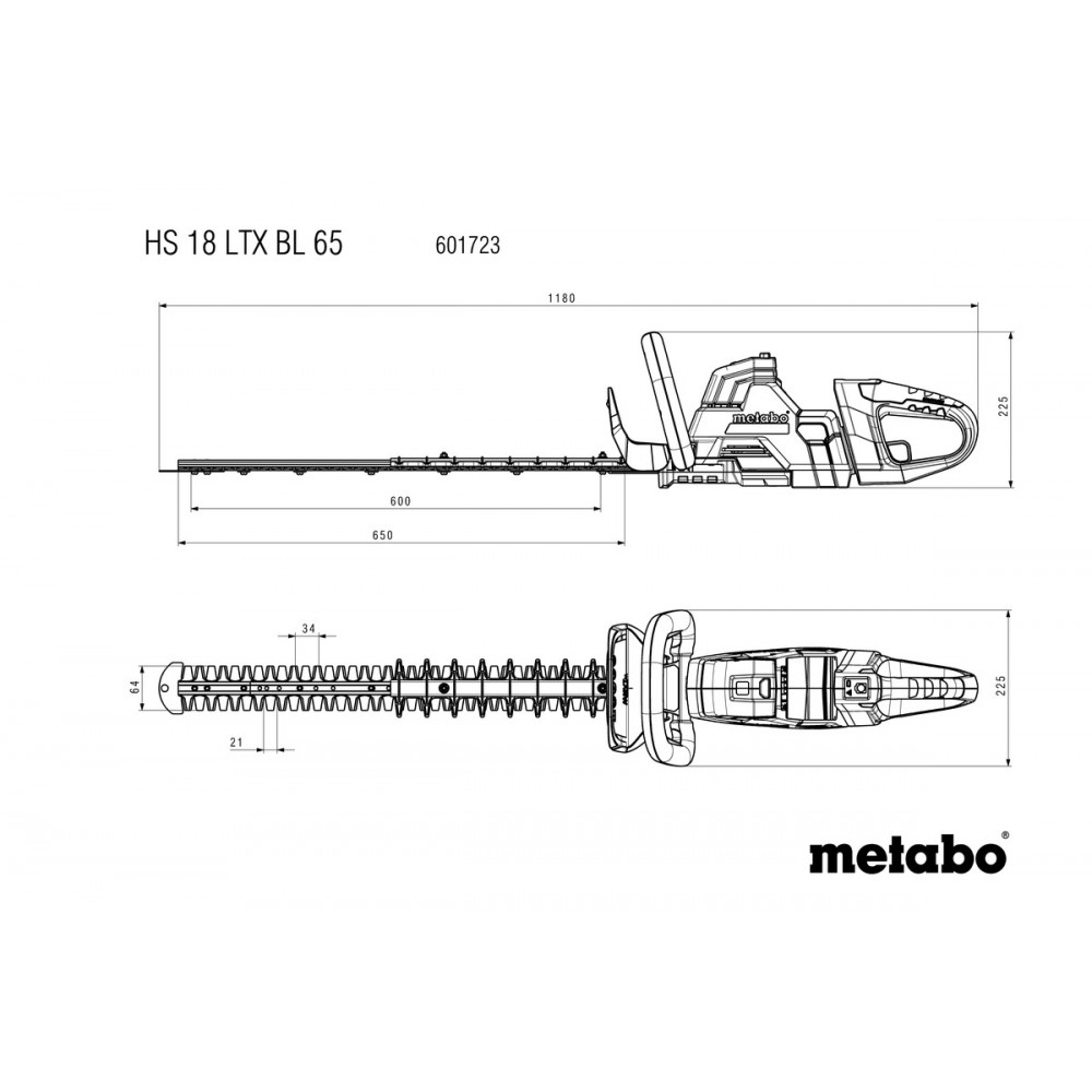 Аккумуляторный кусторез Metabo HS 18 LTX BL 65 (601723850)