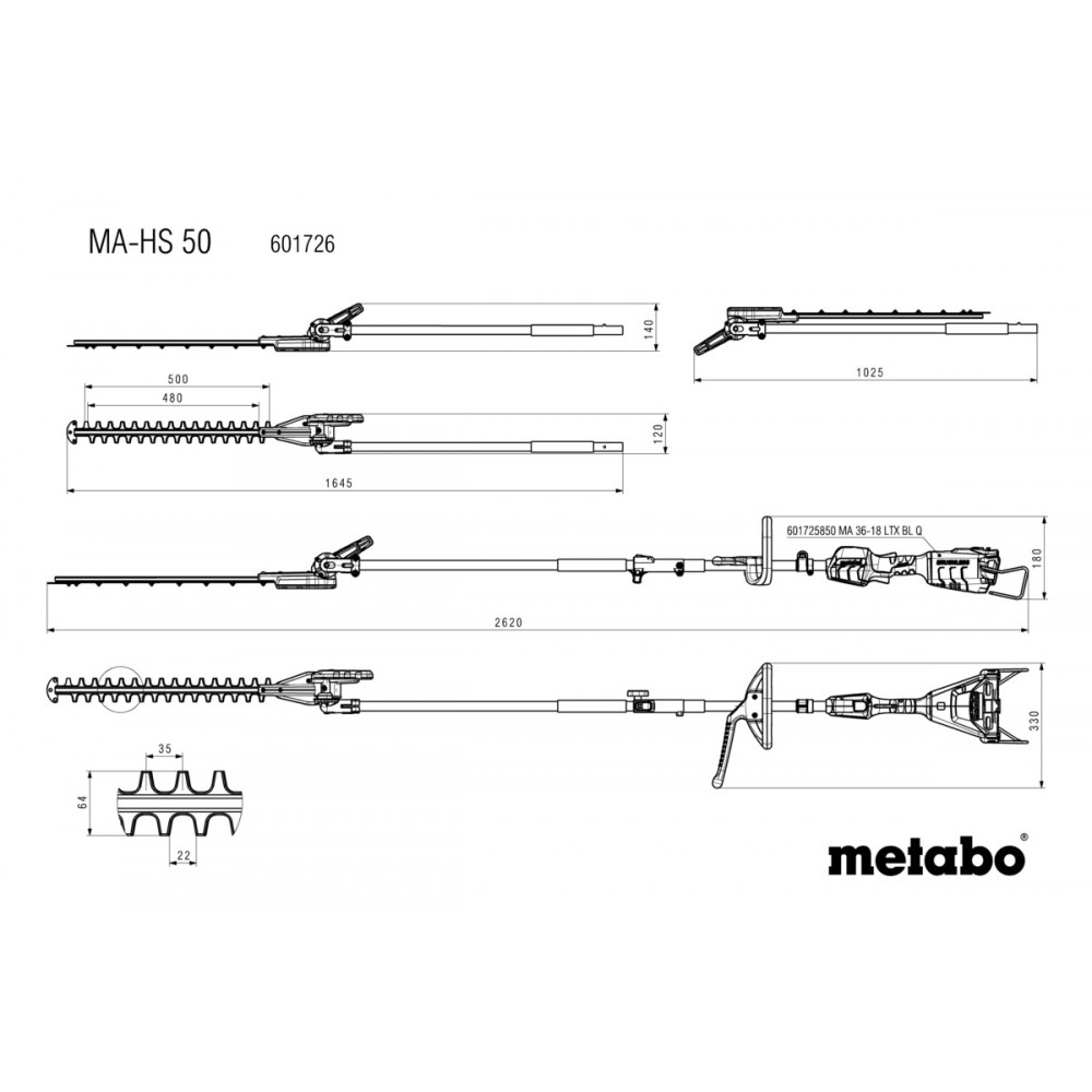 Насадка-кусторез Metabo MA-HS 50 (601726850)