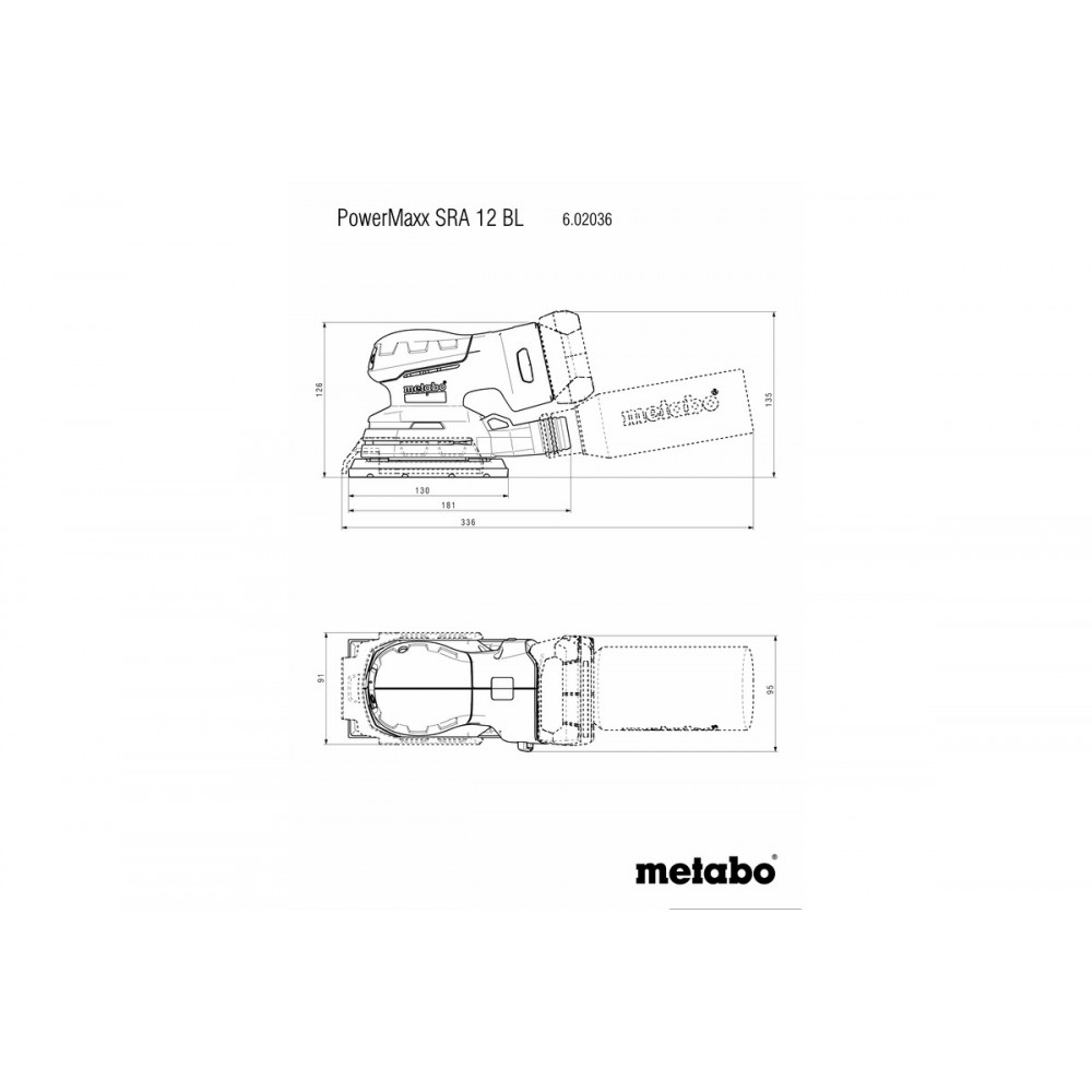 Аккумуляторная вибрационная шлифмашина Metabo PowerMaxx SRA 12 BL (602036840)