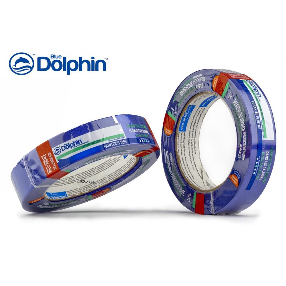 Малярная лента (скотч) BLUE DOLPHIN 25ммх50м (14 дней) (01-1-01-EN SBL BDN)