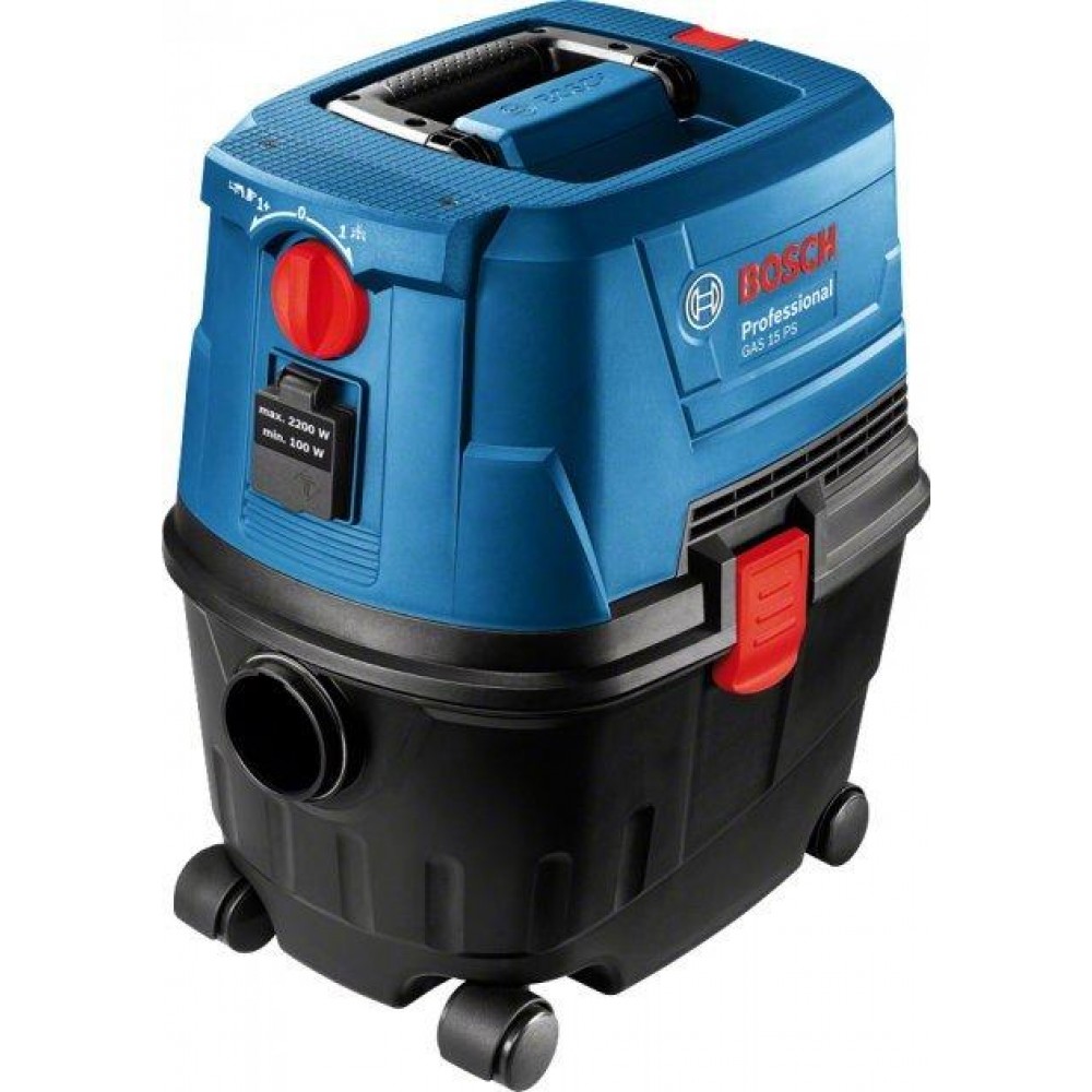 Пылесос строительный Bosch Professional GAS 15 PS с угловой и щелевой насадками (06019E5100)