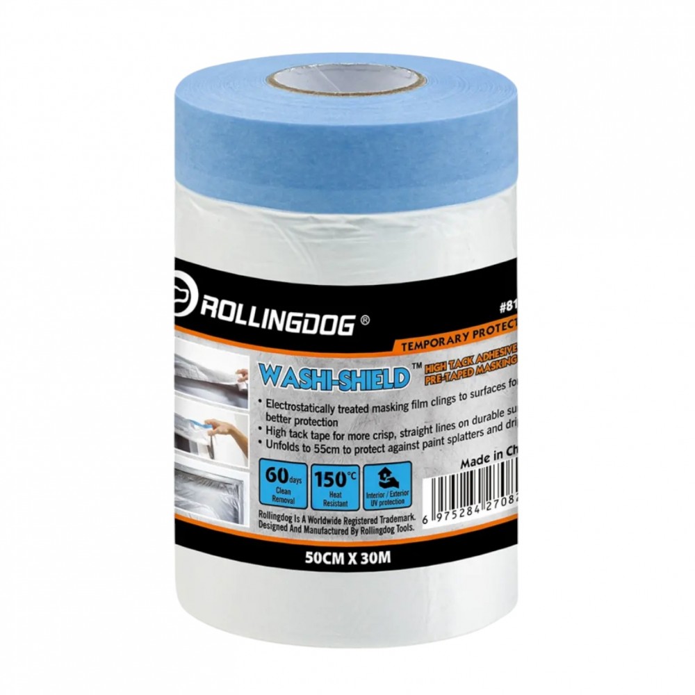 Плівка захисна на малярній стрічці Rollingdog High Tack Adhesive 8 мкм, 55см x 30м (81449)