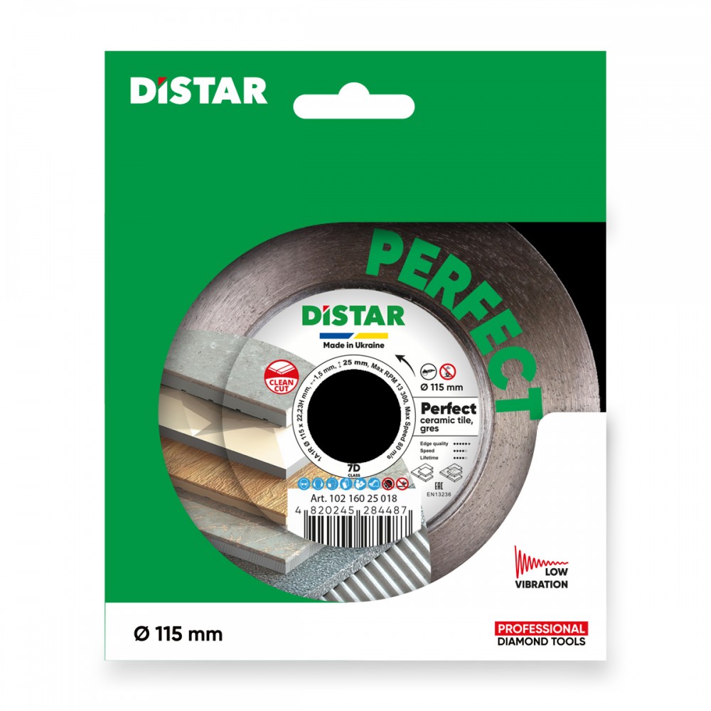 Круг алмазный отрезной Distar 1A1R 115X22,23H Perfect (10216025018)