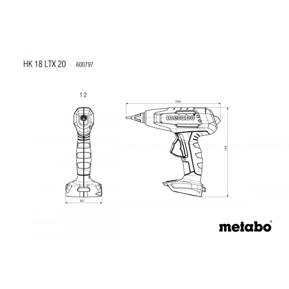 Аккумуляторный пистолет для горячего клея Metabo HK 18 LTX 20 (600797840)