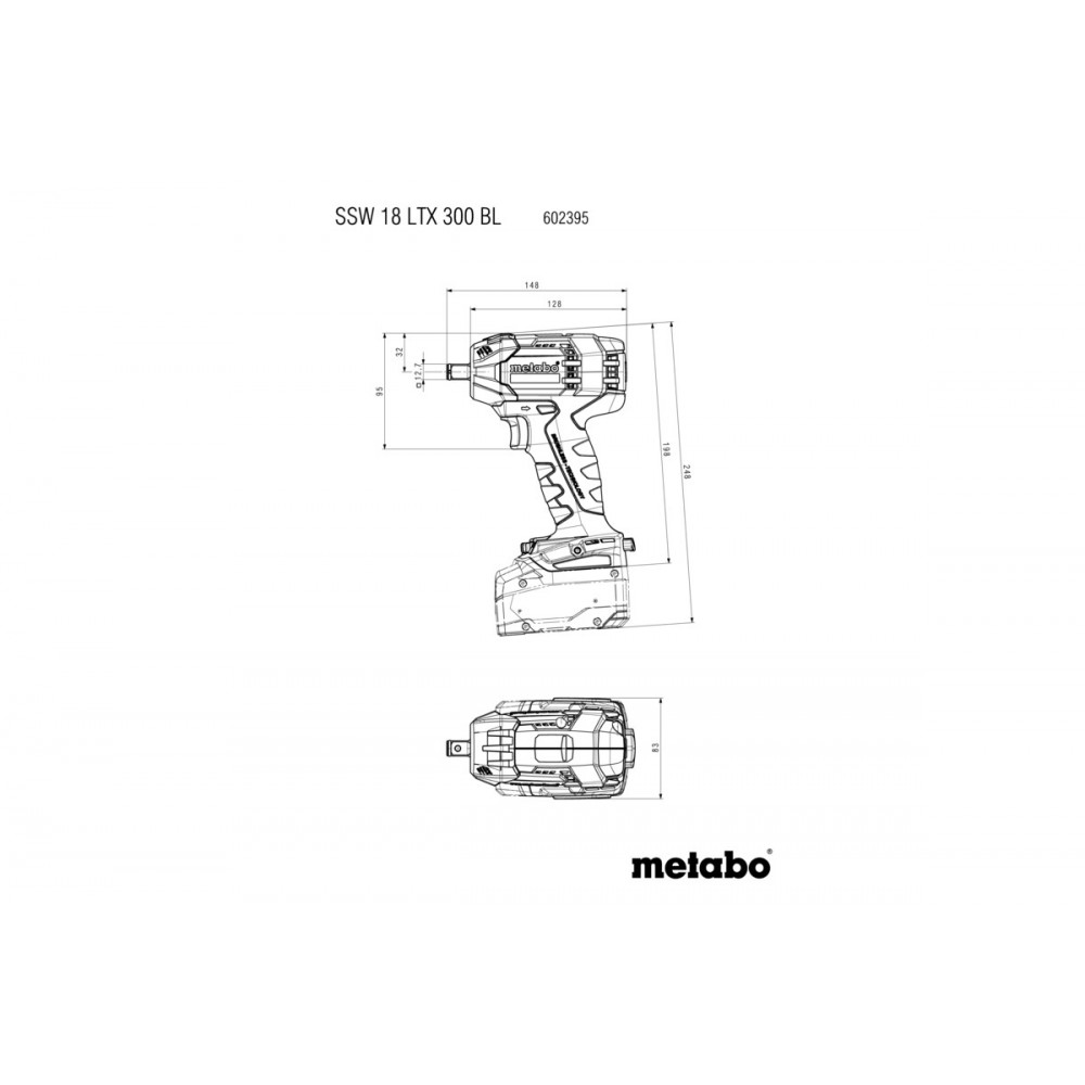 Аккумуляторный ударный гайковерт Metabo SSW 18 LTX 300 BL (602395890)