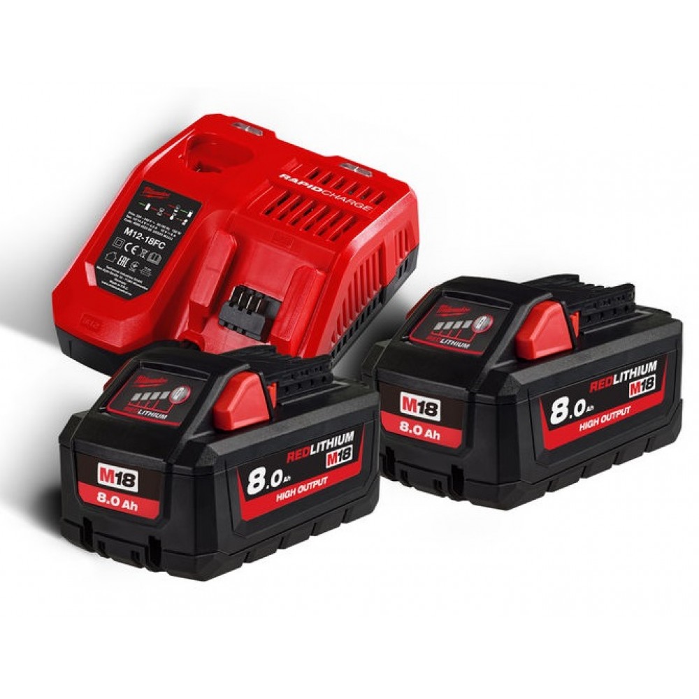 Энергокомплект MILWAUKEE M18 HNRG-802 (В8 2шт; З/У M12-18FC) (4933471073)