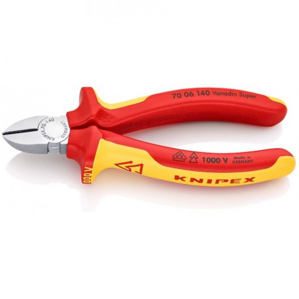 Кусачки боковые Knipex VDE (хромированные), 140 мм (70 06 140)