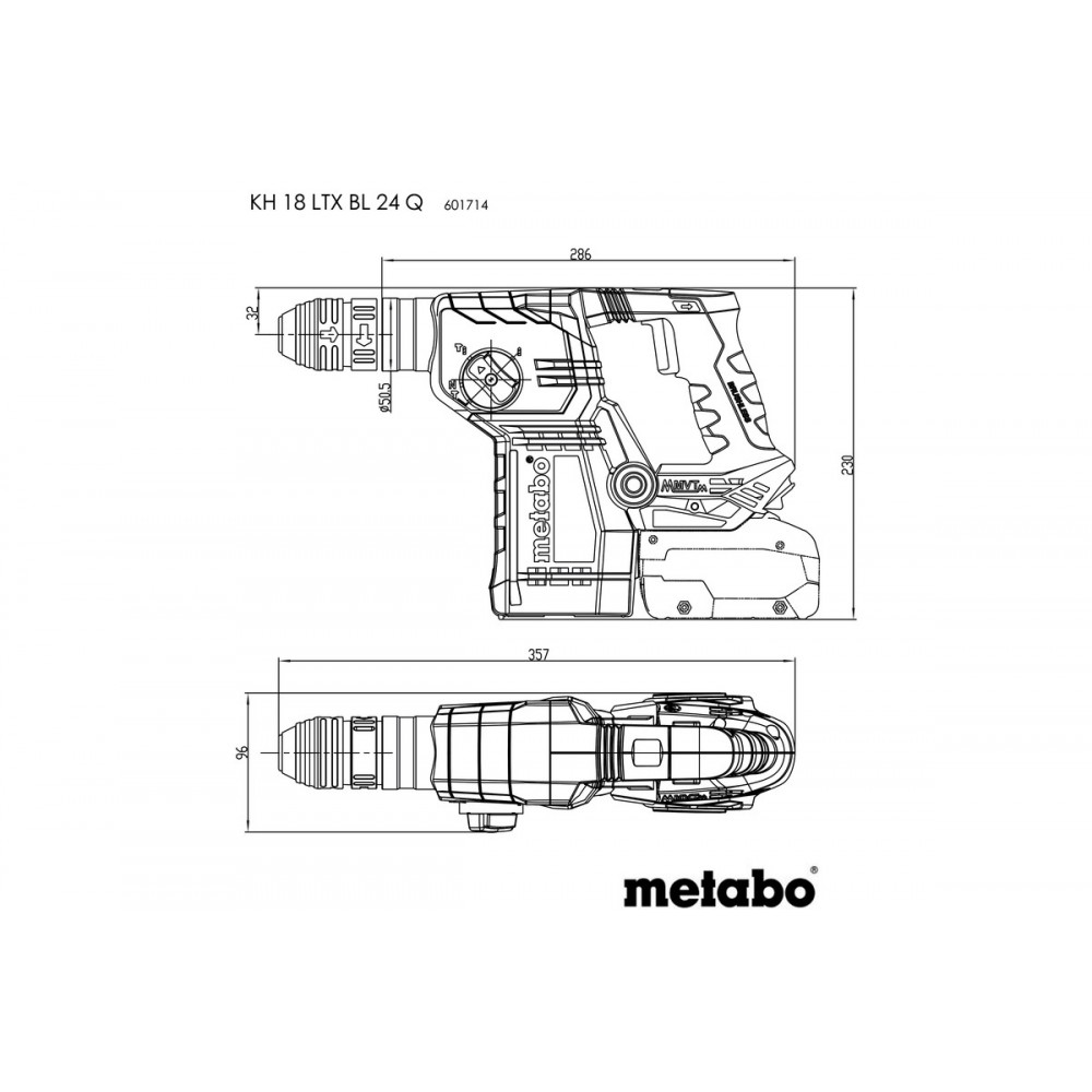 Аккумуляторный перфоратор Metabo KH 18 LTX BL 24 Q (601714850)