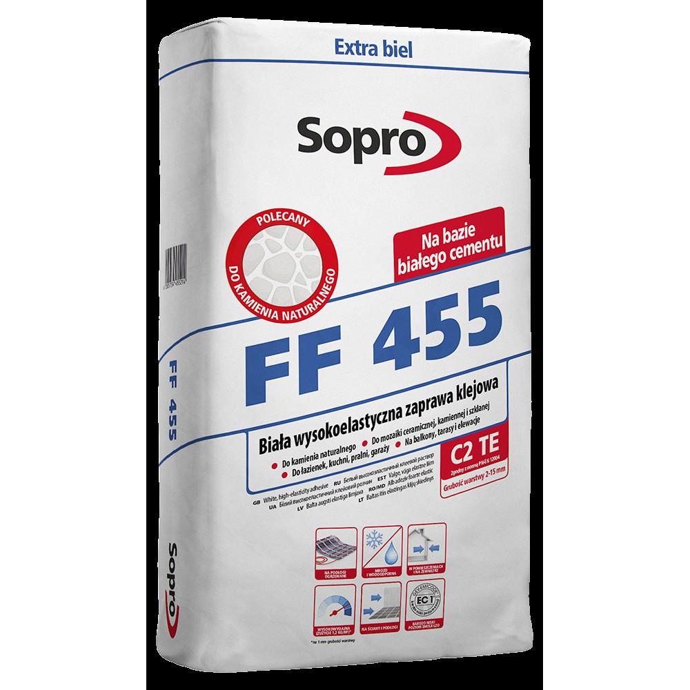 Клей для плитки Sopro FF 450 C2TE 25 кг білий (455/25)