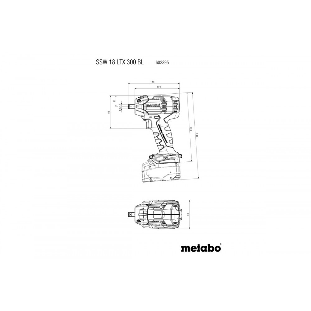 Аккумуляторный ударный гайковерт Metabo SSW 18 LTX 300 BL (602395650)