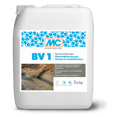 Пластификатор для бетона и железобетона MC-Bauchemie BV1, канистра 5 л (MC-PLBV1-5)