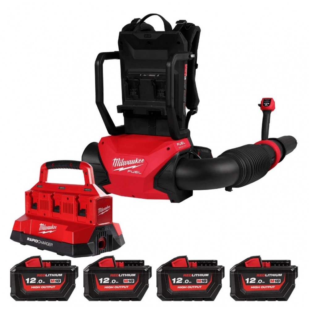 Воздуходувка аккумуляторная бесщёточная MILWAUKEE M18 F2BPB-124 DUAL-BAT (4933493213)