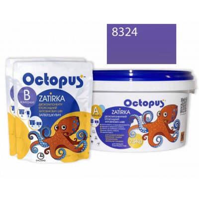 Двухкомпонентная эпоксидная затирка Octopus Zatirka цвет 8324 фиолетово-фиалковый2,5 кг (8324-2)