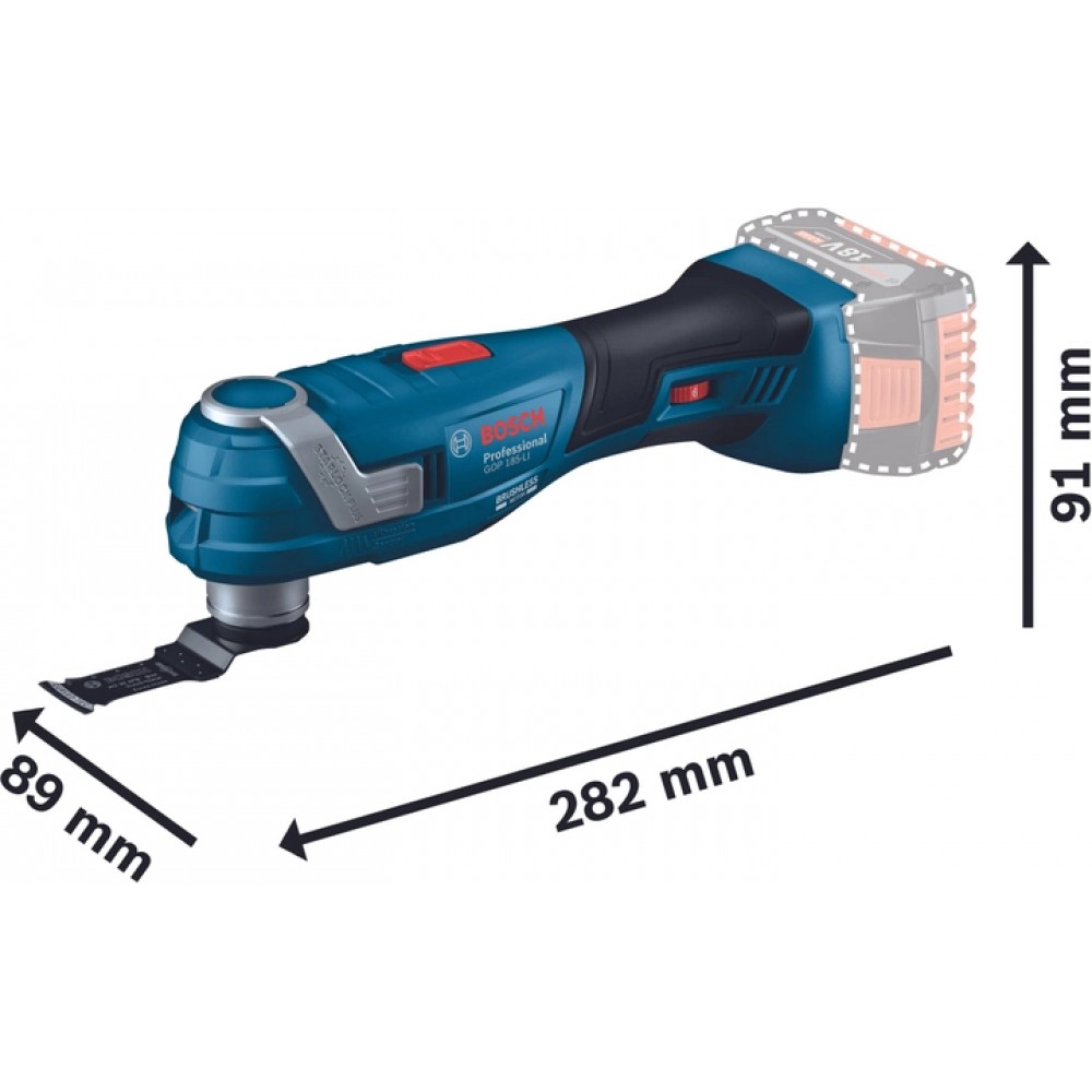 Многофункциональный инструмент (Мультирезак) Bosch GOP 185-LI Professional, без акб (06018G2020)