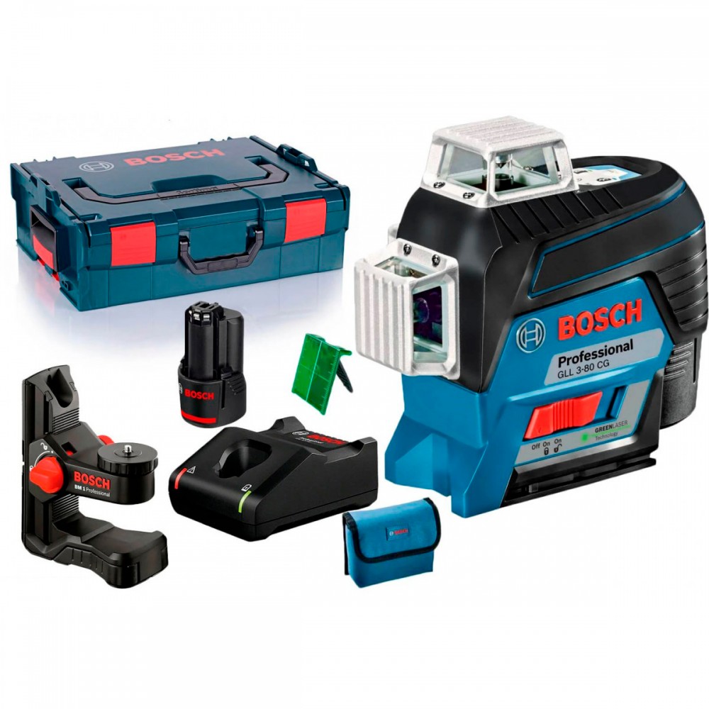 Лазерный нивелир Bosch GLL 3-80CG+BM1+12V+L-boxx (0601063T00)