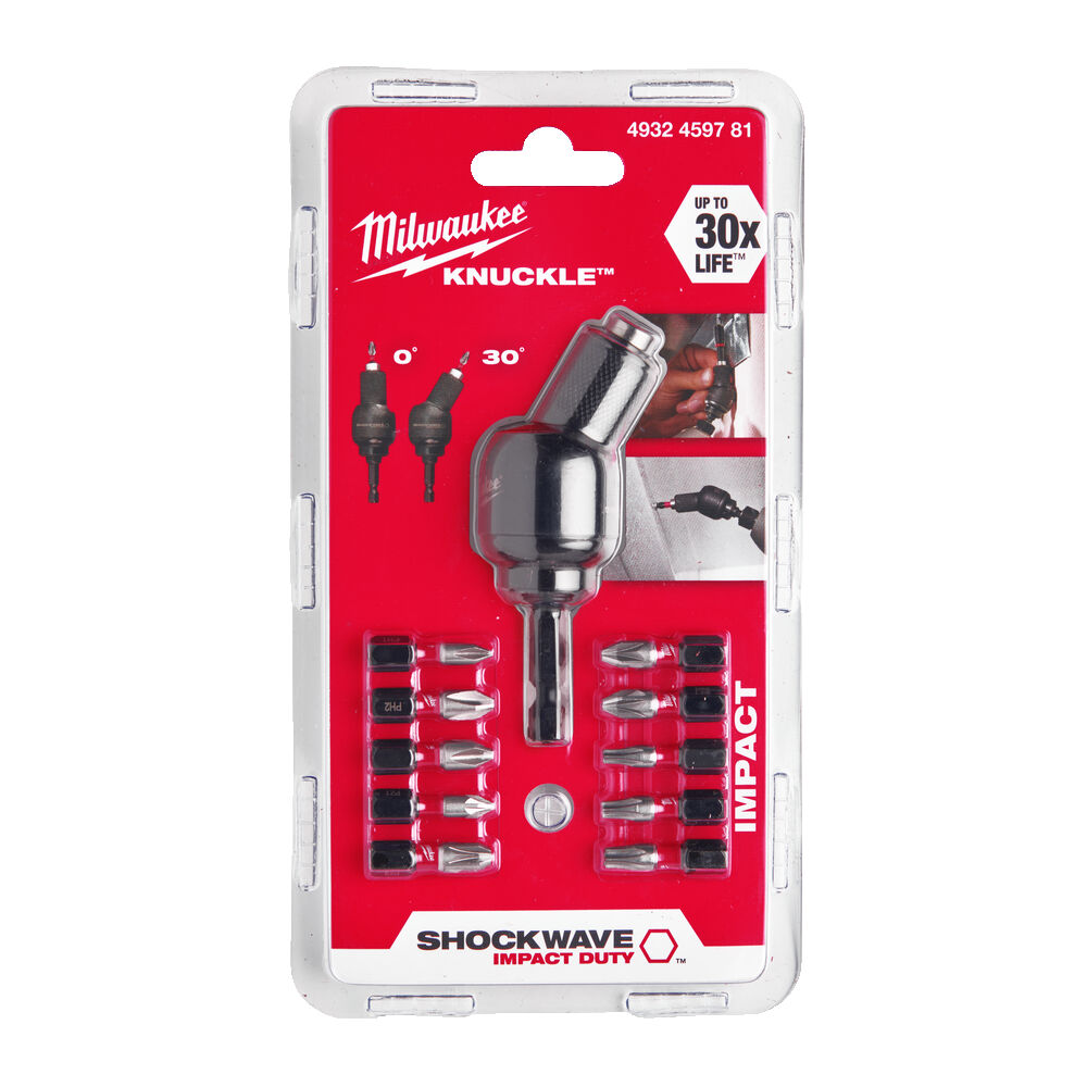 Угловая насадка MILWAUKEE KNUCKLE SHOCKWAVE + 10 бит в комплекте (4932459781)