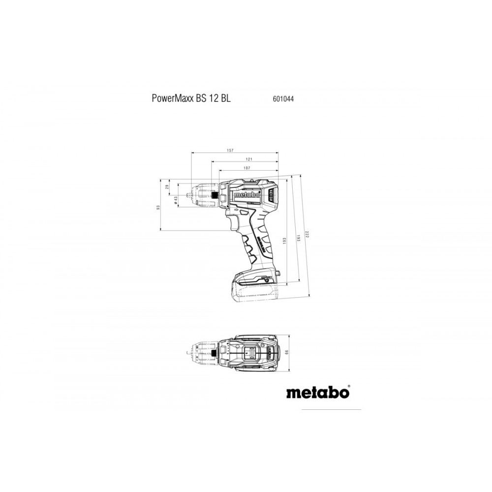 Аккумуляторная дрель-шуруповерт Metabo PowerMaxx BS 12 BL (601044850)