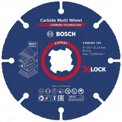 Диск отрезной Bosch Expert Carbide Multi Wheel X-Lock 125x22.23 мм (2608901193)