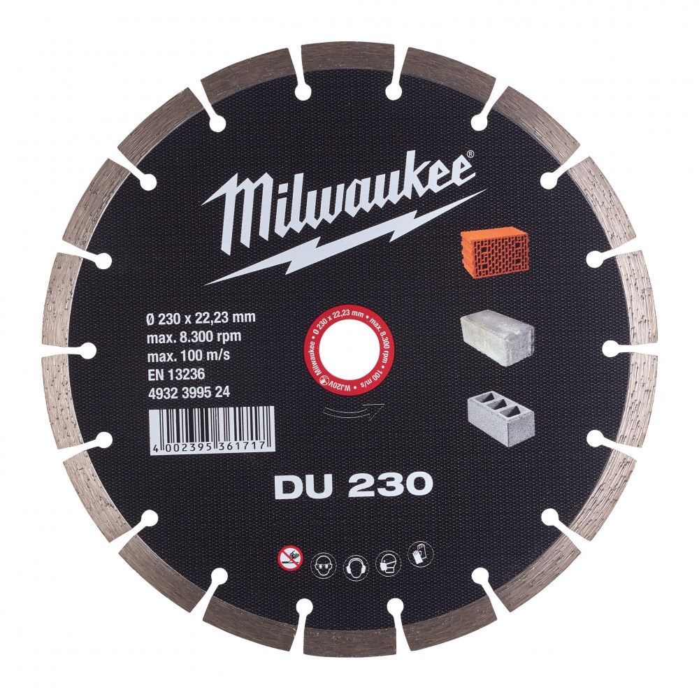 Алмазный диск MILWAUKEE DU 230 мм для бетона, камня, кирпича (4932399146)