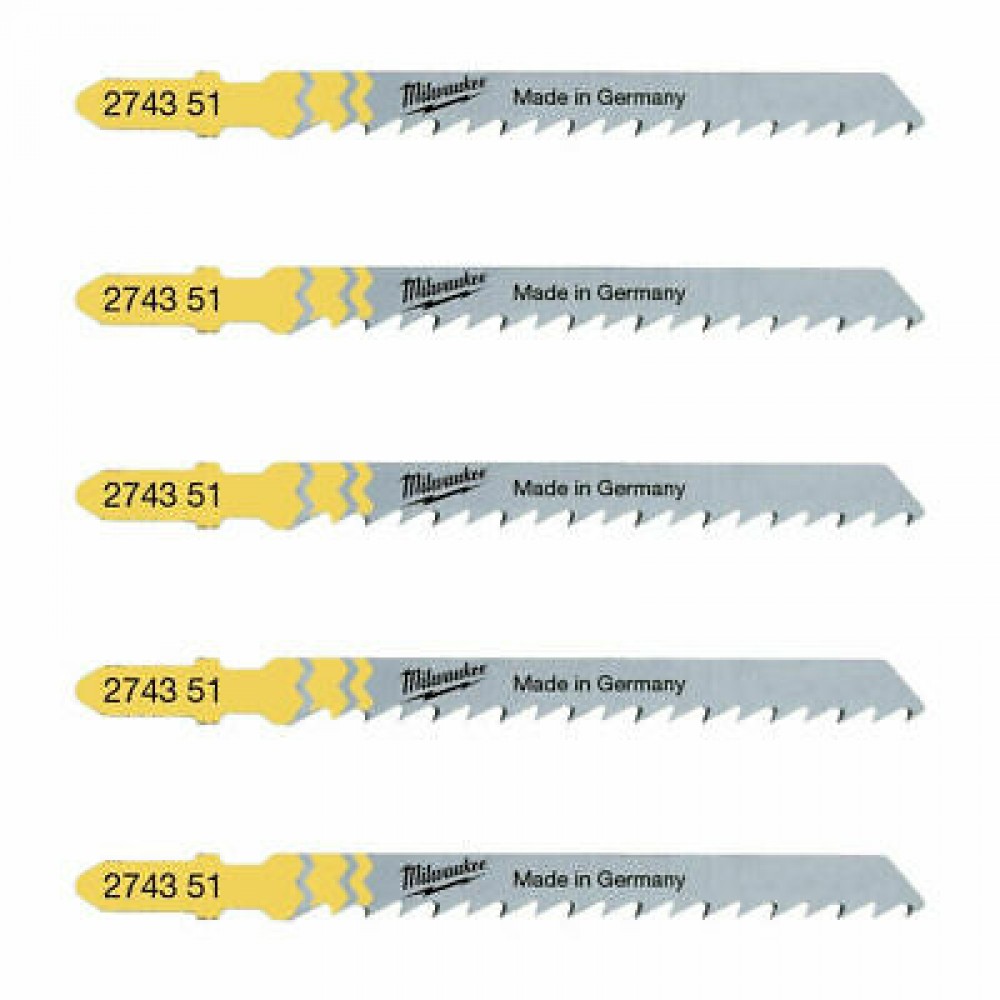 Полотно по дереву Milwaukee T101D для лобзика, 75 мм, 5 шт (4932274351)