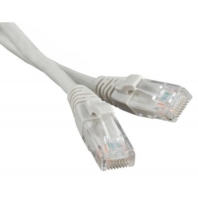 Патч-корд литой, UTP, RJ45, Cat. 5e, 1 м, серый