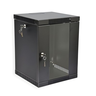 Шкаф настенный CMS 10" 8U, 320x300, UA-ШТК-8U-BK, черный