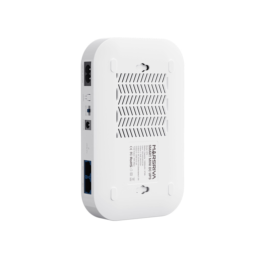 ДБЖ для роутера, ONU, MARSRIVA Smart Mini DC UPS KP2 White 10000mAh 18W