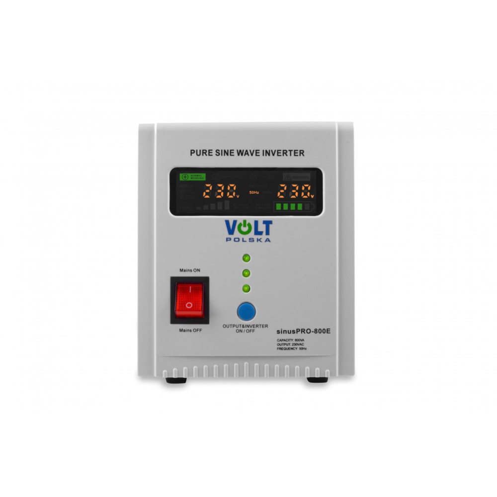 ДБЖ VOLT Polska SINUS PRO 800 E 12/230V (500/800W) чиста синусоїда, під зовнішню АКБ