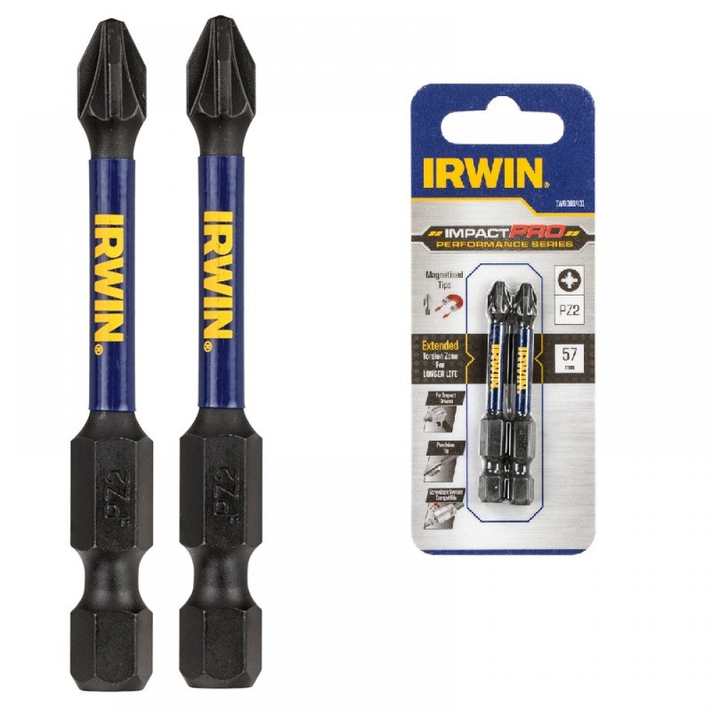 Біта IRWIN IMPACT PRO 1/4" 57мм PZ2, 2 шт (IW6061401)