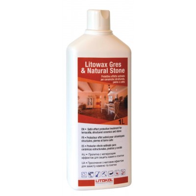 Защитная пропитка с матирующим эффектом для камня и плитки Litokol LITOWAX GRES & NATURAL STONE 1 л 