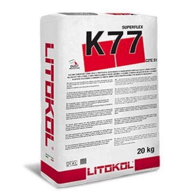 Клей на цементной основе Litokol SUPERFLEX K77 20 кг C2TES1 серый (K77G0020)