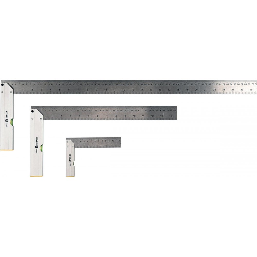 Уголки с уровнем VOREL 150/400/700 мм 3 шт (18390)