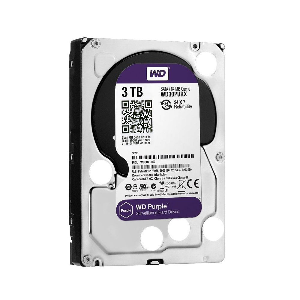 Накопитель HDD SATA 3.0TB WD Purple 5400rpm 64MB (WD30PURX) Refurbished