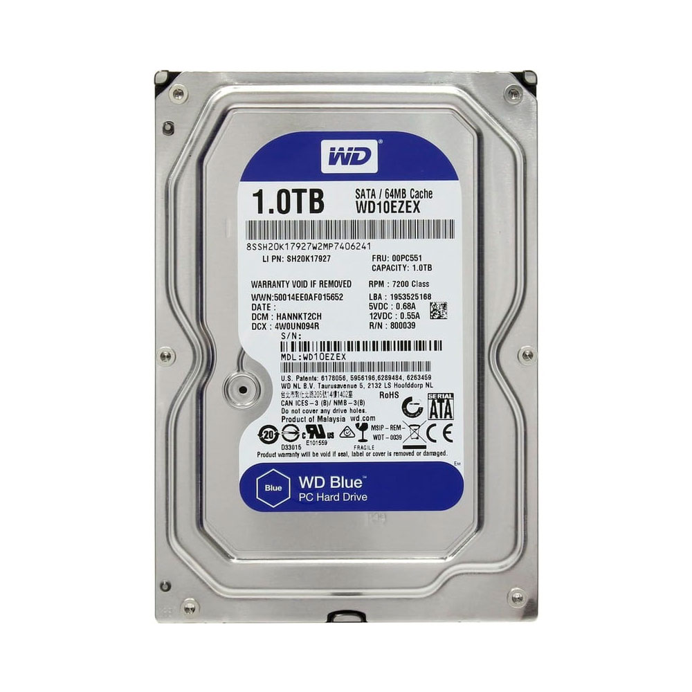 Накопитель HDD SATA 1.0TB WD Blue 7200rpm 64MB (WD10EZEX)