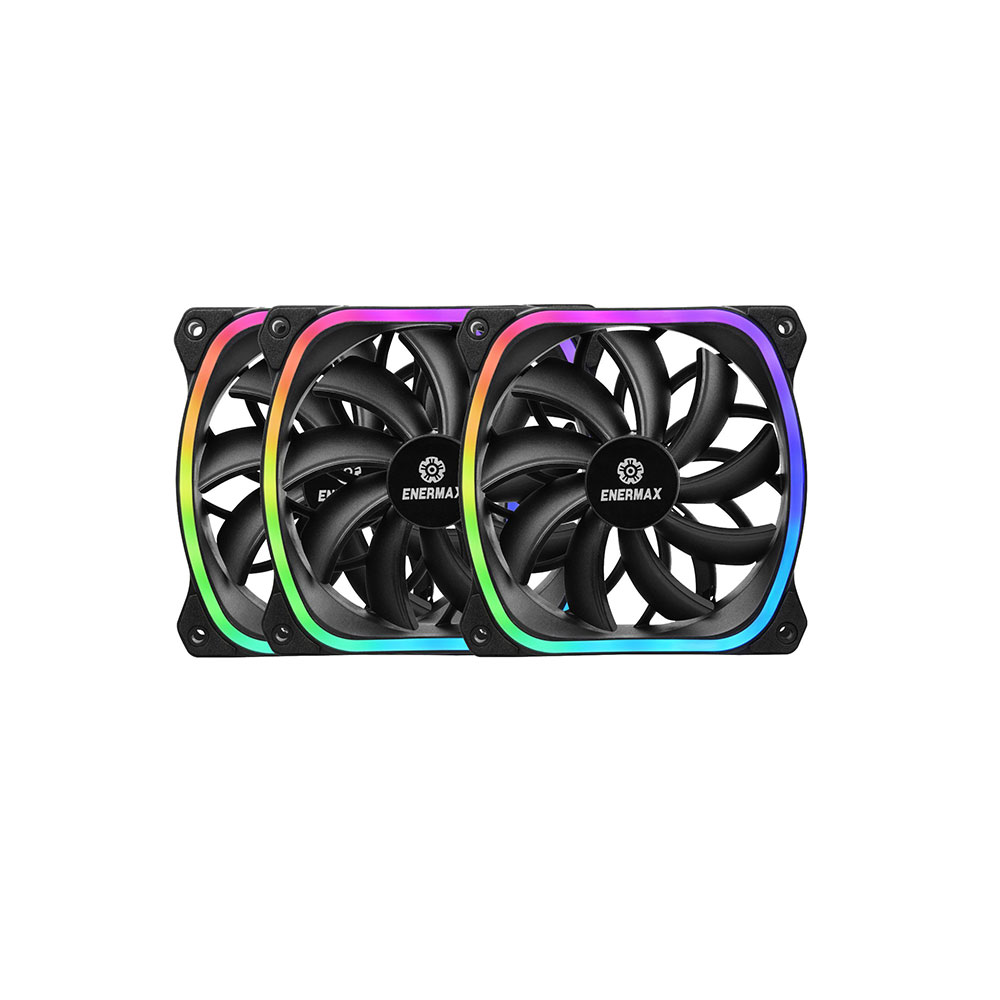 Вентилятор Enermax SquA RGB (3pcs Pack) (UCSQARGB12P-BP3); 120х120х26мм, 3-pin, 4-pin