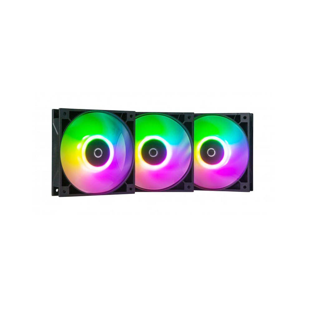 Вентилятор Tecware Omni P12 - 3-Fan Pack (Black) ARGB + PWM 120mm Fans (TWAC-OMP12-3BK), 120x120x25мм, 3-pin, чорний з білим