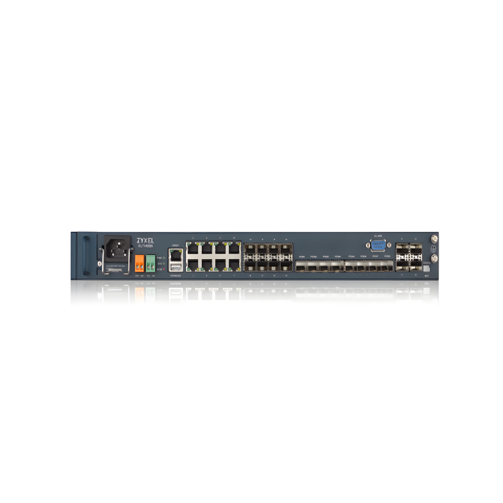 GPON Комутатор ZYXEL OLT1408A (OLT1408A-ZZ01V1F) (8xGPON SFP (Class C+), 4xSFP+, 8xSFP 2.5G, 8xGE, 1U Rack, термостойкий, питание AC/DC)