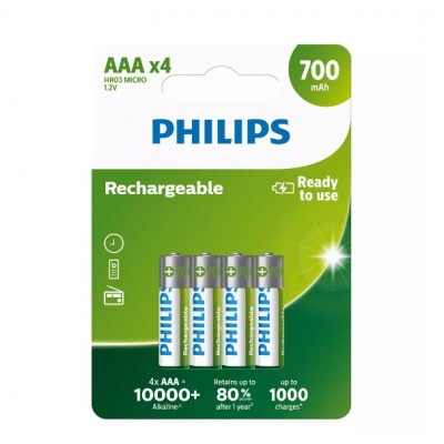 Аккумулятор Philips AAA/HR03 NI-MH 700 mAh BL 4шт