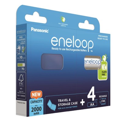 Аккумуляторы Panasonic Eneloop AA NI-MH 2000 mAh BL 4 шт+ Case