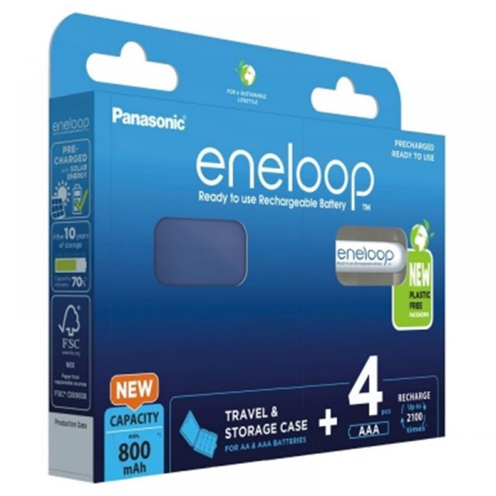 Аккумуляторы Panasonic Eneloop AAA NI-MH 800 mAh BL 4 шт+case