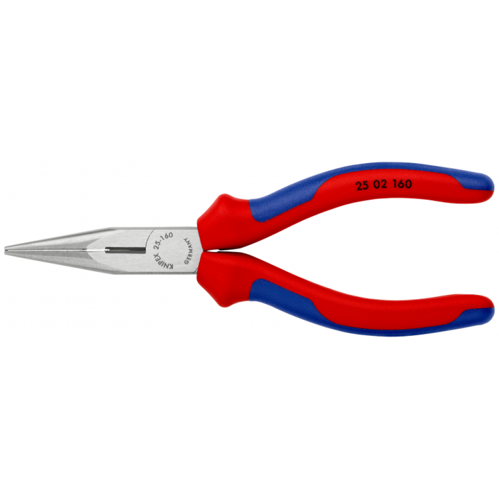 Плоскі круглогубці Knipex з ріжучими кромками (фосфатовані), 160 мм (25 01 160)