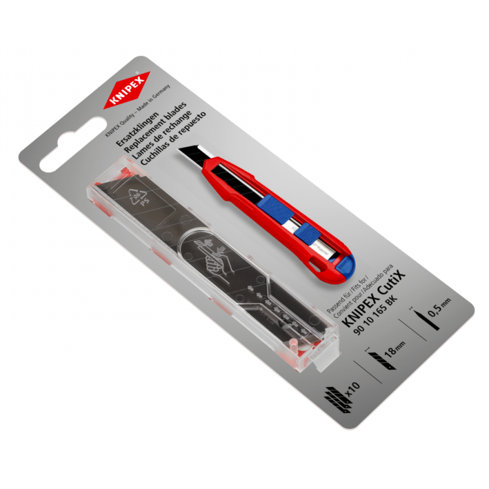 Запасні леза для ножа Knipex 90 10 165 BK,10 шт (90 10 165 E02)